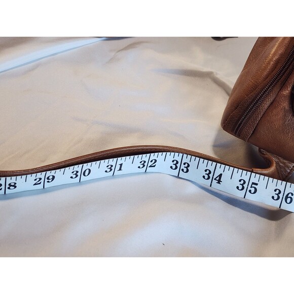 Vintage Distressed Tan Leather Fanny Pack Waist Belt Bag Adjustable Cambodia - Picture 15 of 16